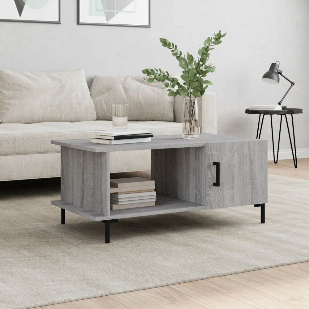 vidaXL Soffbord grå sonoma 90x50x40 cm konstruerat trä