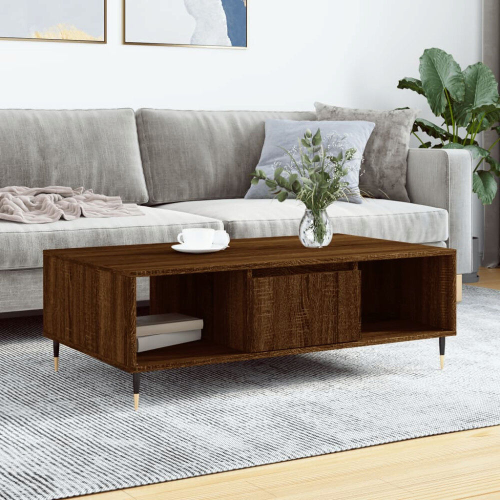 vidaXL Soffbord Brun ek 104x60x35 cm konstruerat trä