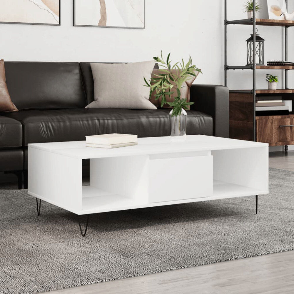 vidaXL Soffbord vit 104x60x35 cm konstruerat trä