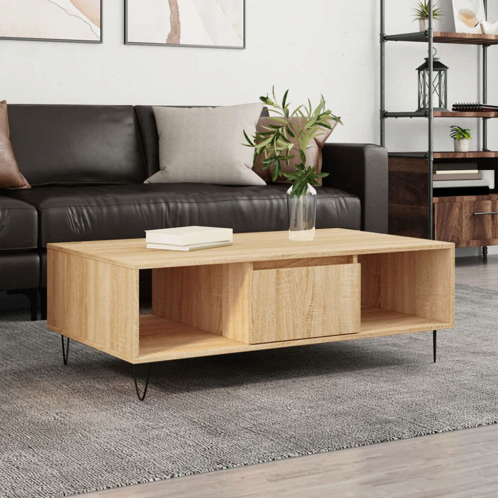 vidaXL Soffbord sonoma-ek 104x60x35 cm konstruerat trä