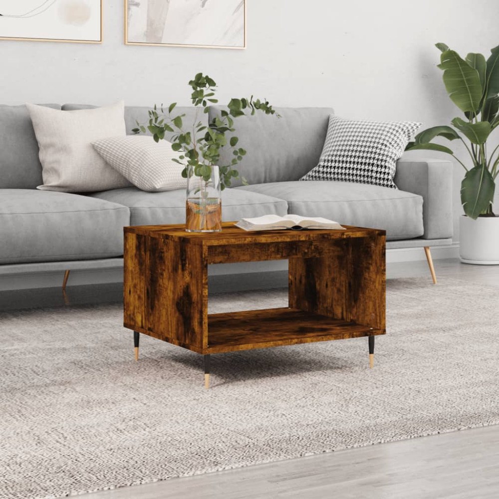 vidaXL Soffbord rökfärgad ek 60x50x40 cm konstruerat trä