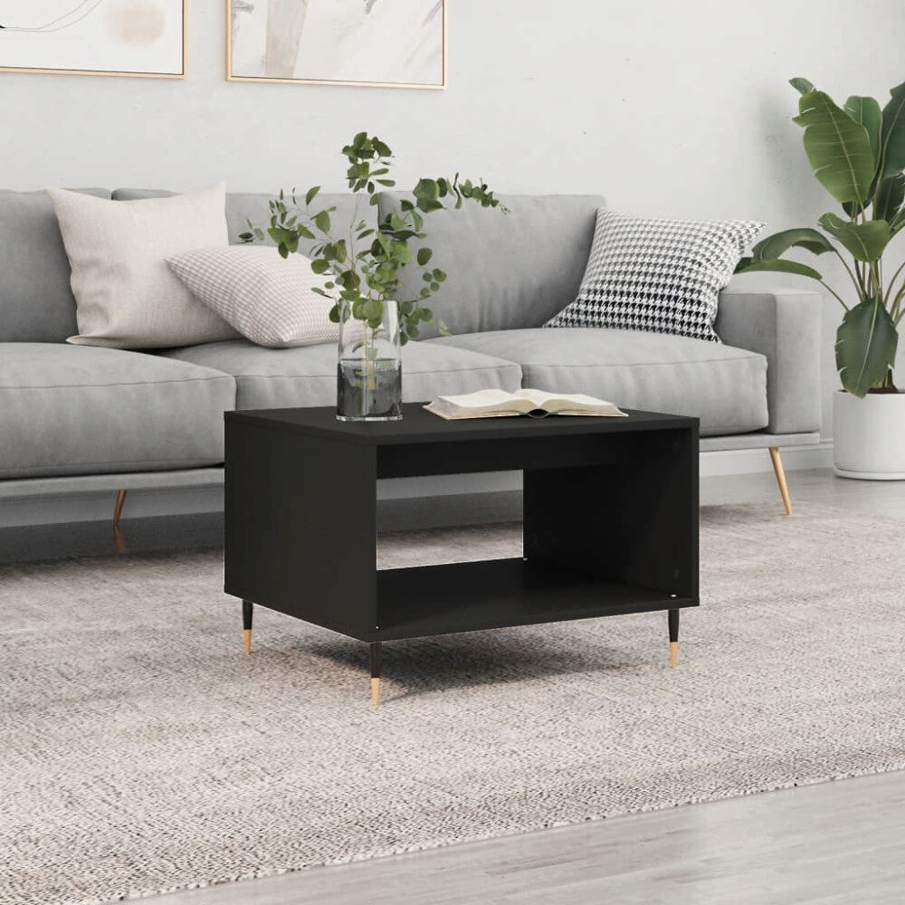 vidaXL Soffbord svart 60x50x40 cm konstruerat trä