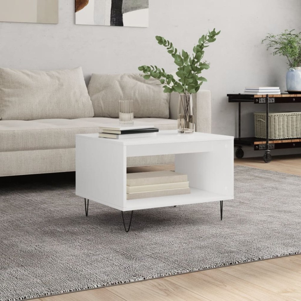 vidaXL Soffbord vit 60x50x40 cm konstruerat trä