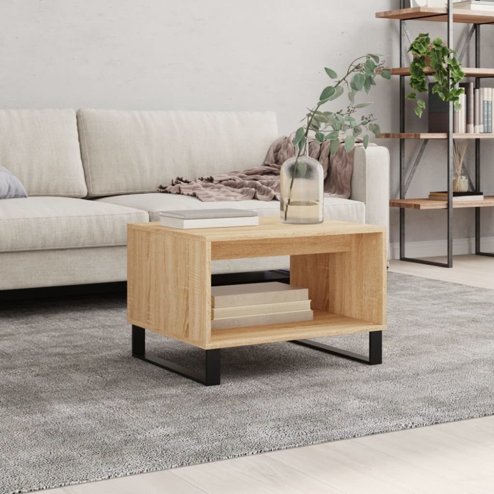 vidaXL Soffbord sonoma-ek 60x50x40 cm konstruerat trä
