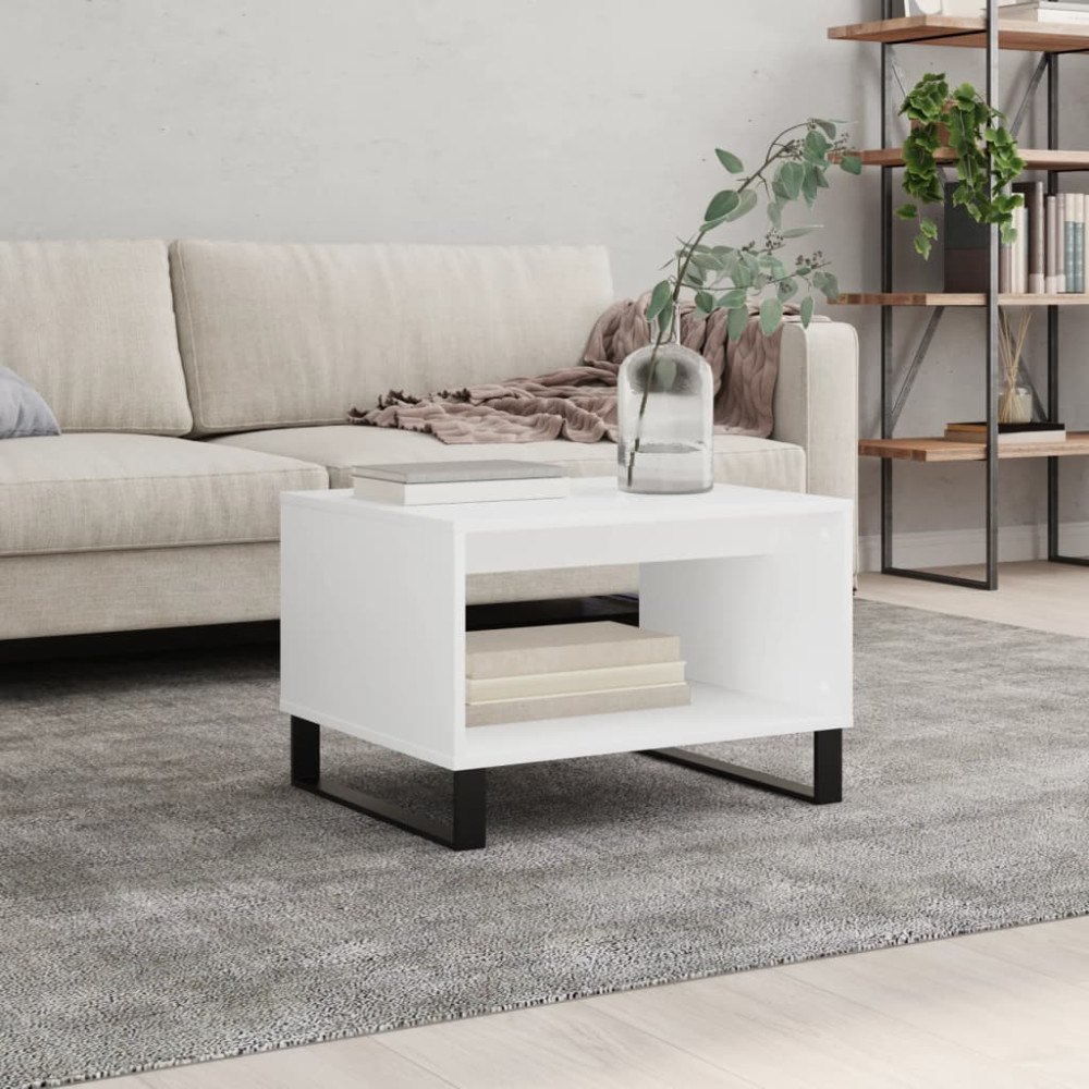 vidaXL Soffbord vit 60x50x40 cm konstruerat trä
