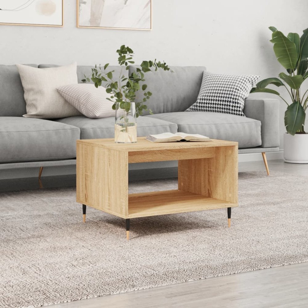 vidaXL Soffbord sonoma-ek 60x50x40 cm konstruerat trä