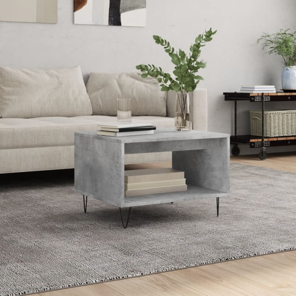 vidaXL Soffbord betonggrå 60x50x40 cm konstruerat trä