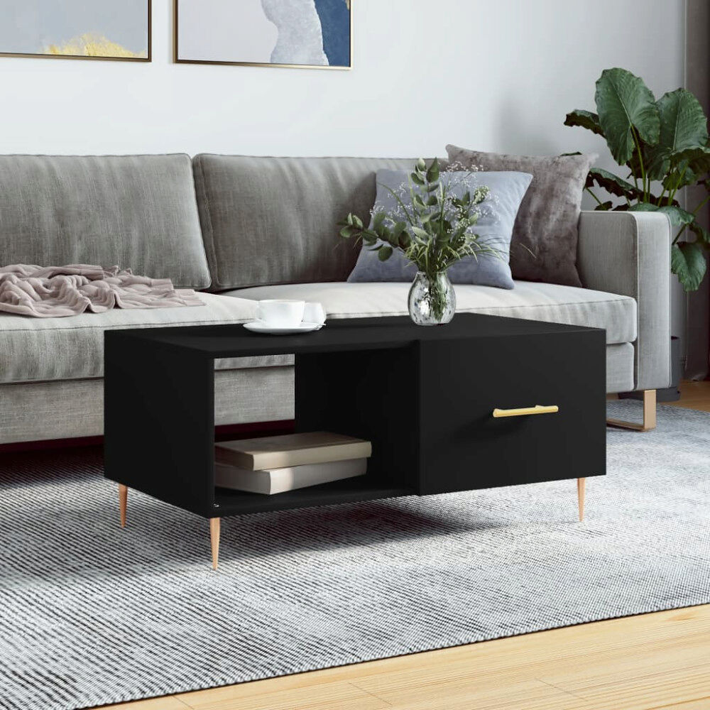 vidaXL Soffbord svart 90x50x40 cm konstruerat trä