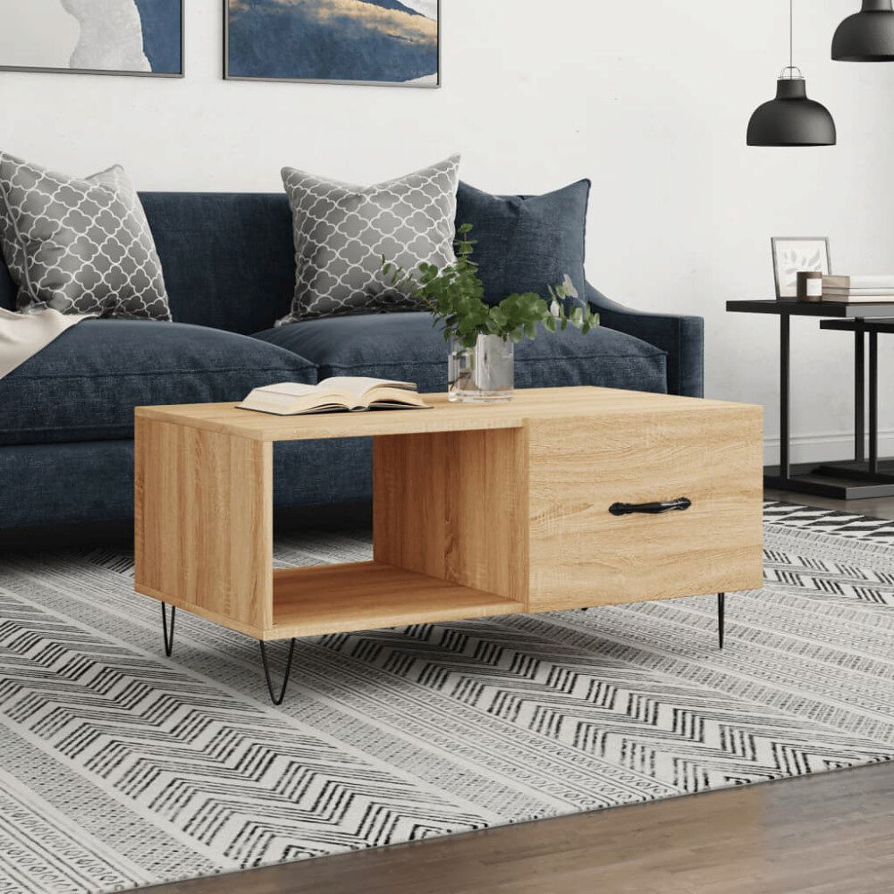 vidaXL Soffbord sonoma-ek 90x50x40 cm konstruerat trä