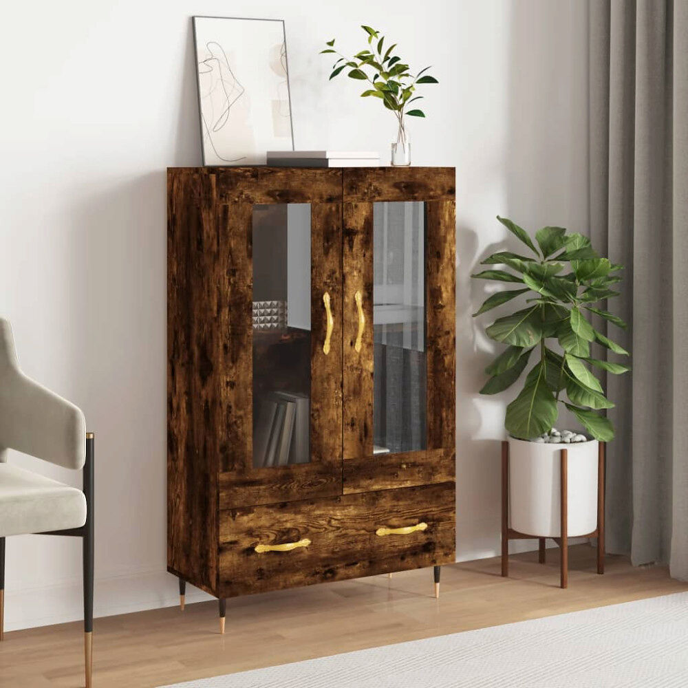 vidaXL Högskåp rökfärgad ek 69,5x31x115 cm konstruerat trä