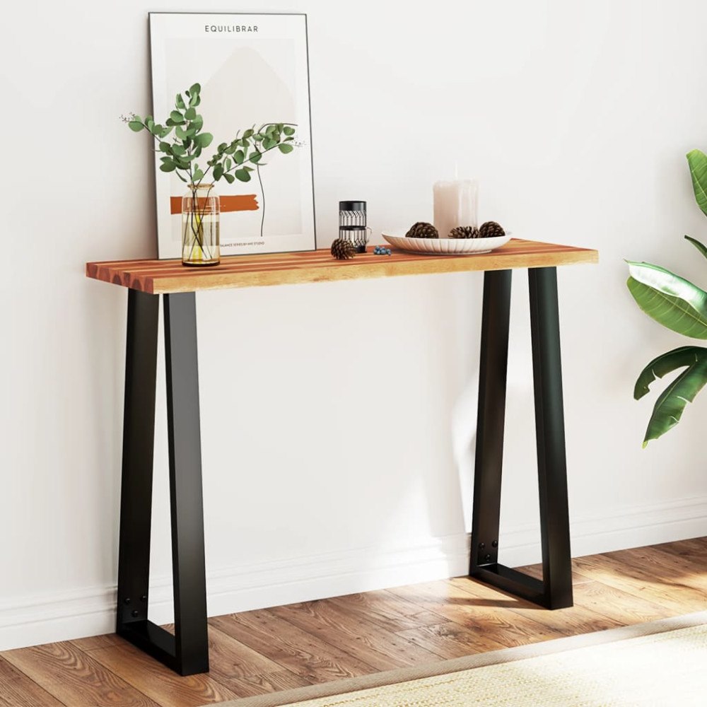 vidaXL Avlastningsbord med levande kant 110x35x80 cm massivt akaciaträ