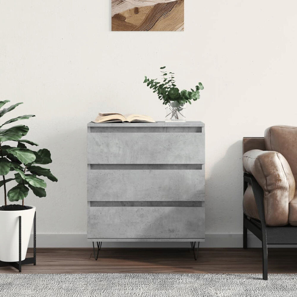 vidaXL Byrå betonggrå 60x35x70 cm konstruerat trä