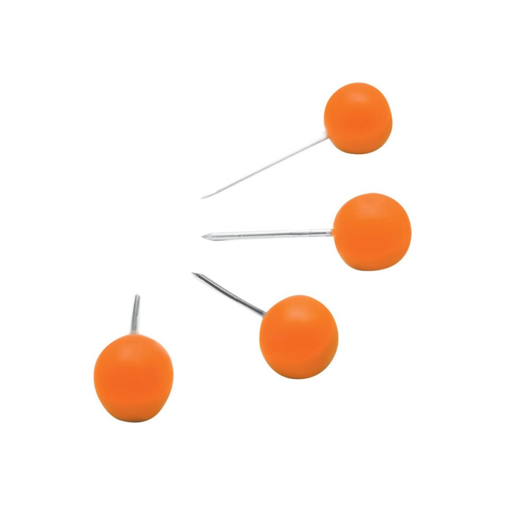 NOBO Nobo - tryckstift - 6 mm head diameter, 13 mm needle - orange - paket med 100