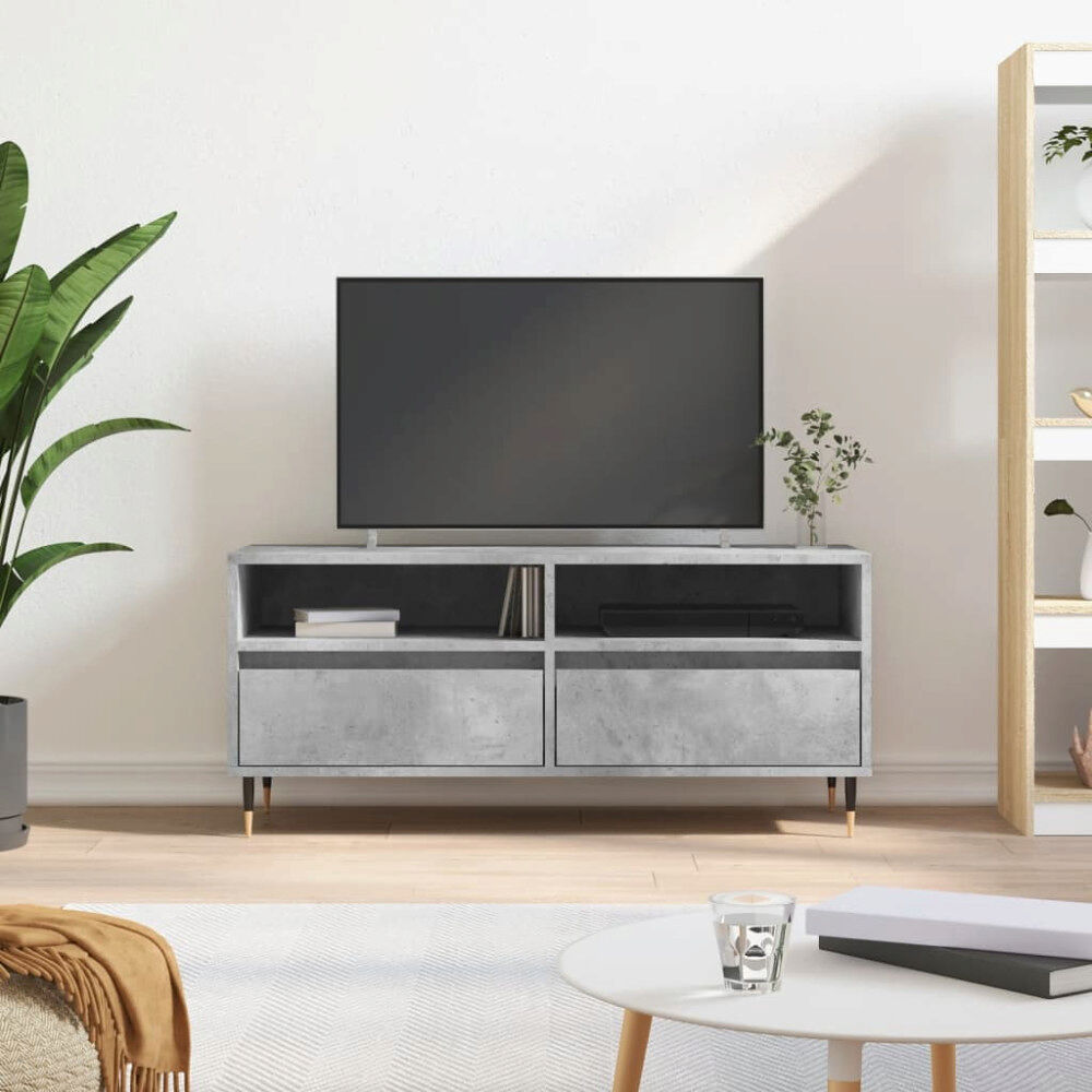 vidaXL Tv-bänk betonggrå 100x34,5x44,5 cm konstruerat trä