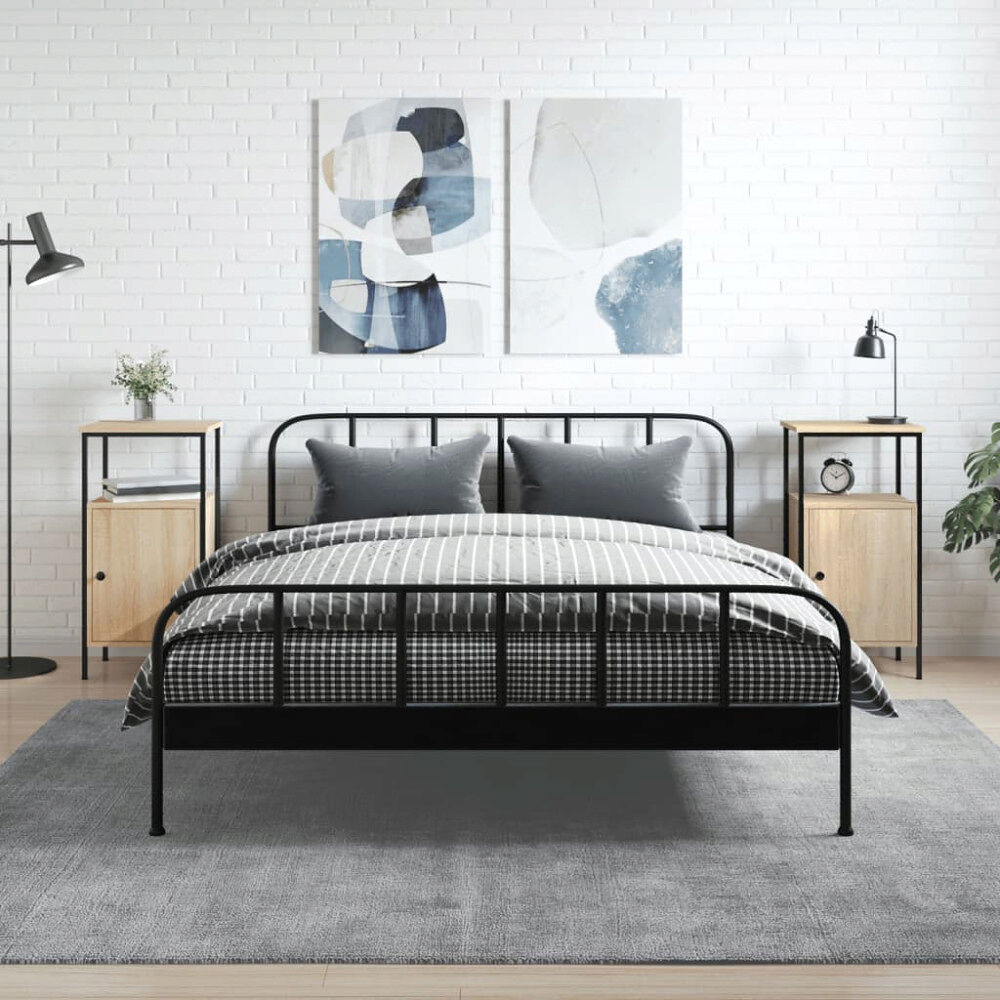 vidaXL Sängbord 2 st sonoma-ek 41x31x80 cm konstruerat trä