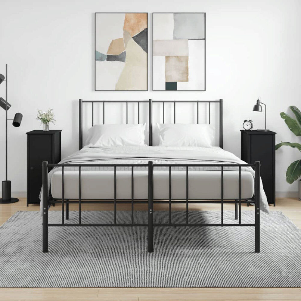 vidaXL Sängbord 2 st svart 32x42x80 cm konstruerat trä