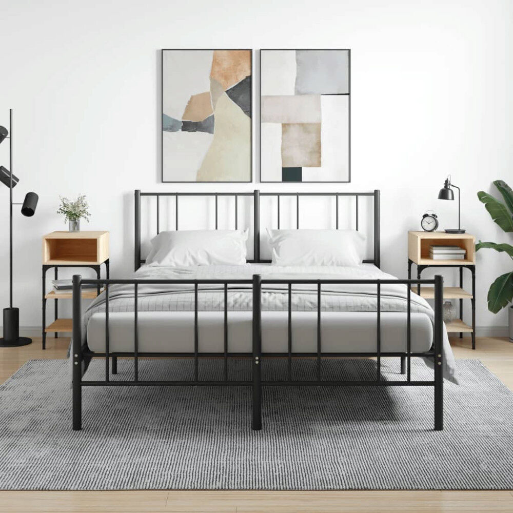 vidaXL Sängbord 2 st sonoma-ek 35x34,5x70 cm konstruerat trä