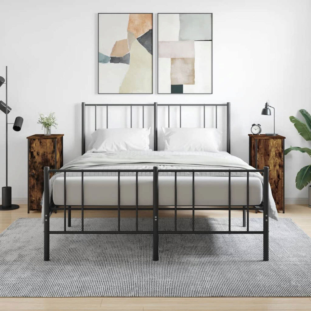 vidaXL Sängbord 2 st rökfärgad ek 32x42x80 cm konstruerat trä
