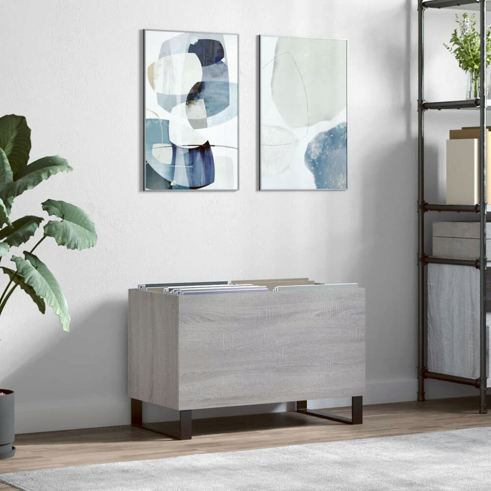 vidaXL Stereobänk grå sonoma 74,5x38x48 cm konstruerat trä
