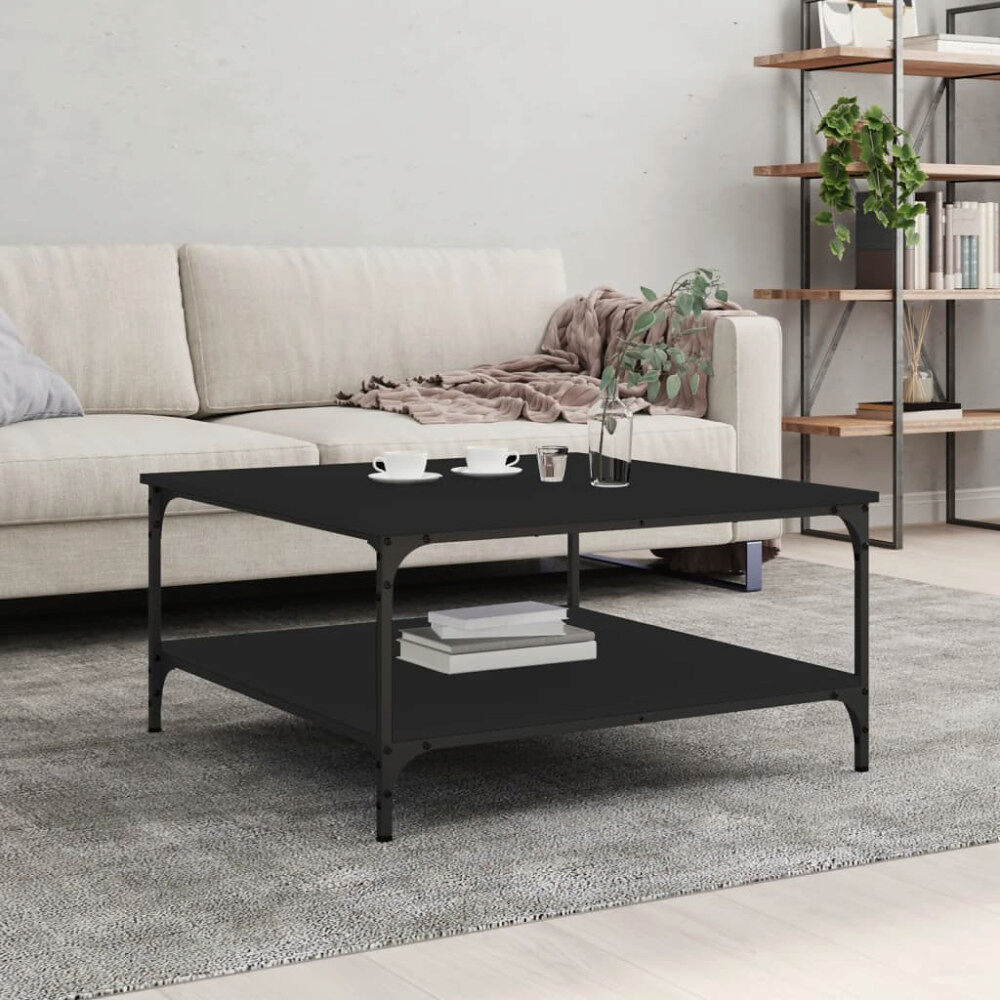 vidaXL Soffbord svart 80x80x40 cm konstruerat trä