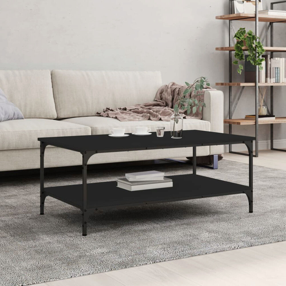vidaXL Soffbord svart 100x55x40 cm konstruerat trä