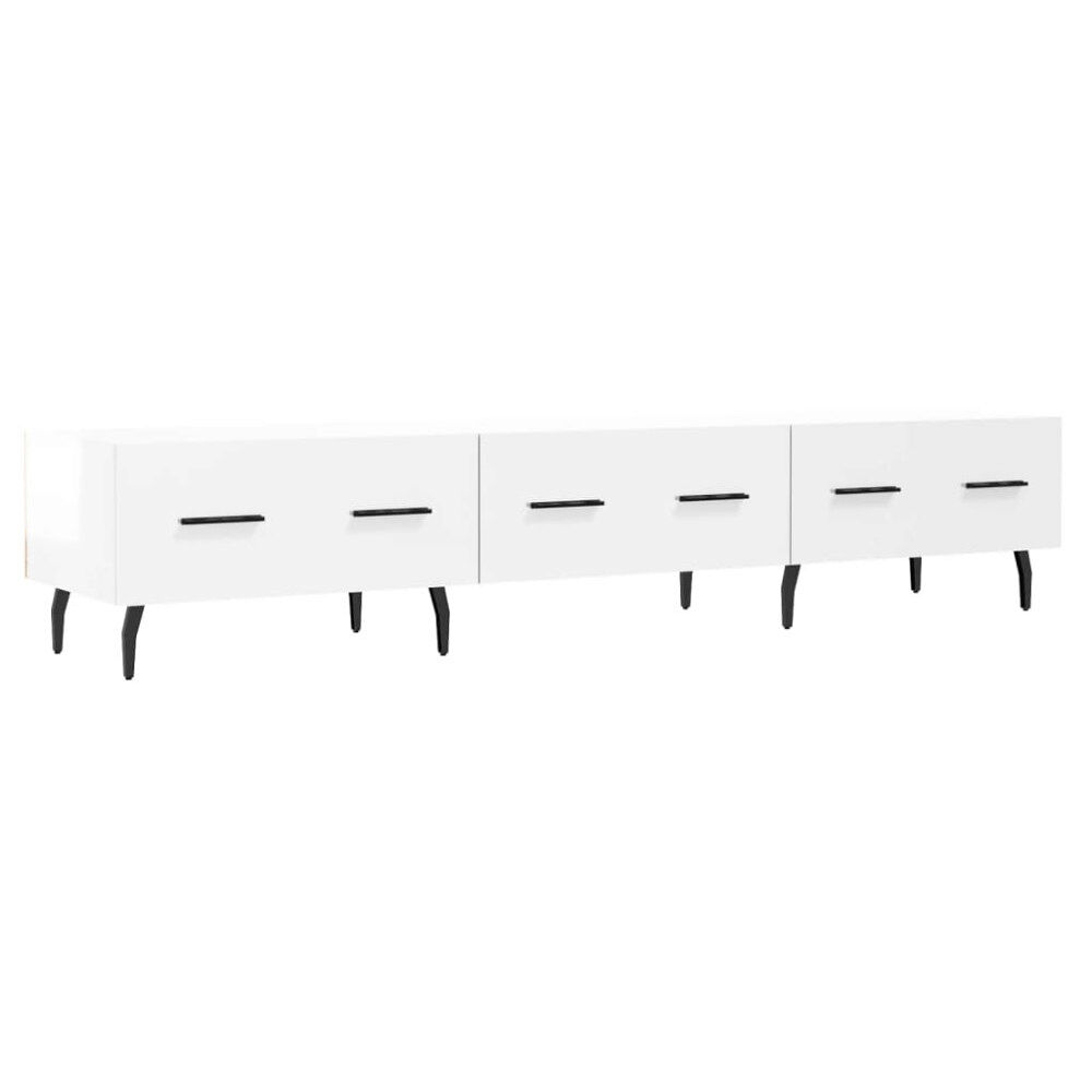 vidaXL Tv-bänk vit högglans 150x36x30 cm konstruerat trä