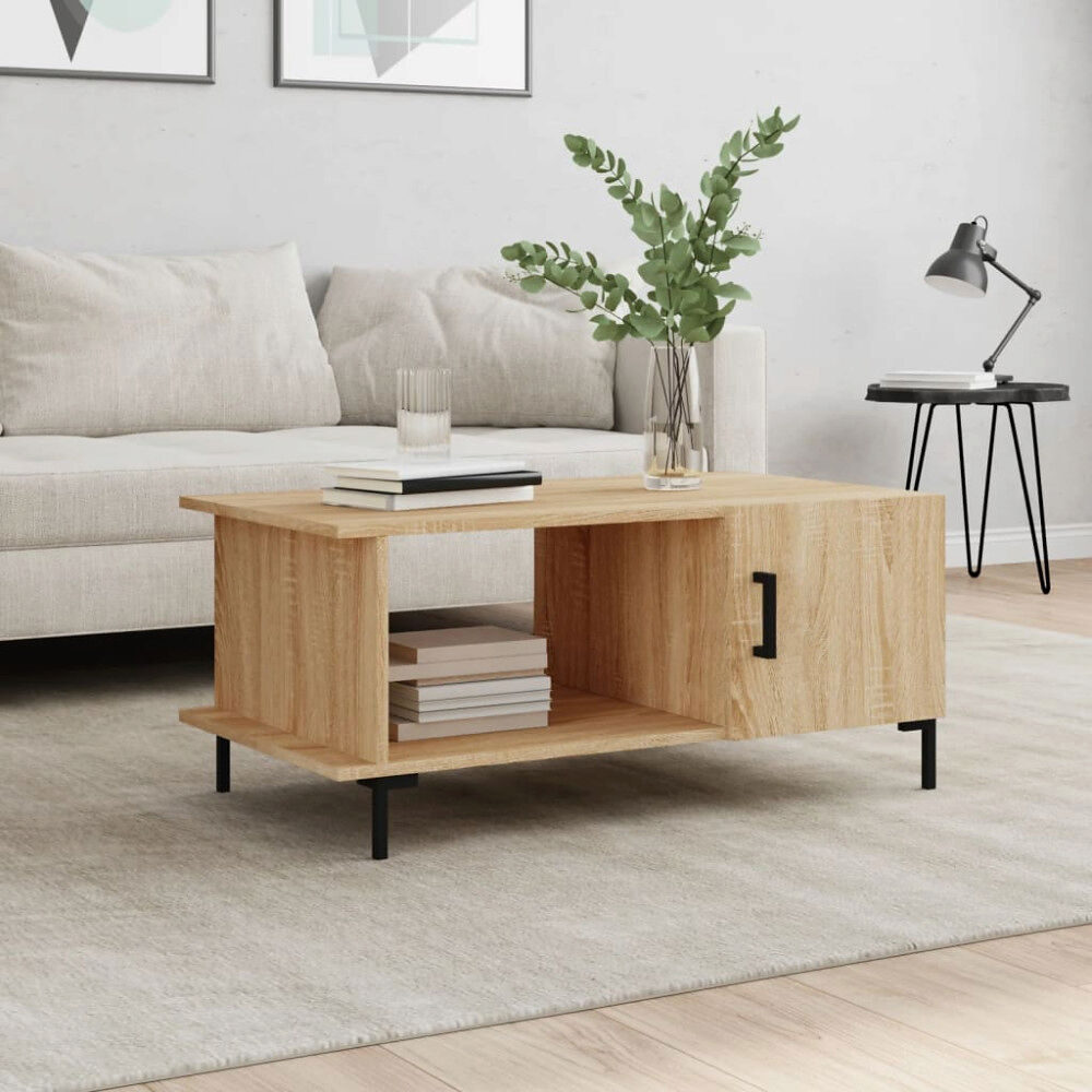 vidaXL Soffbord sonoma-ek 90x50x40 cm konstruerat trä