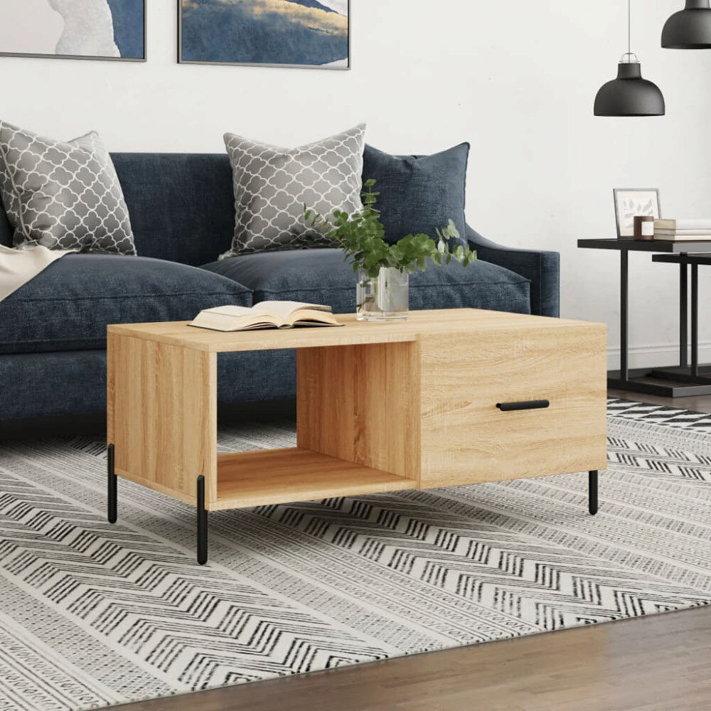 vidaXL Soffbord sonoma-ek 90x50x40 cm konstruerat trä