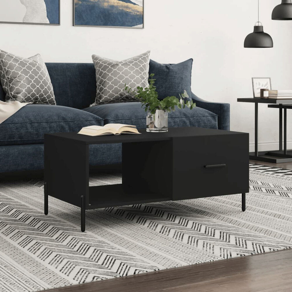vidaXL Soffbord svart 90x50x40 cm konstruerat trä