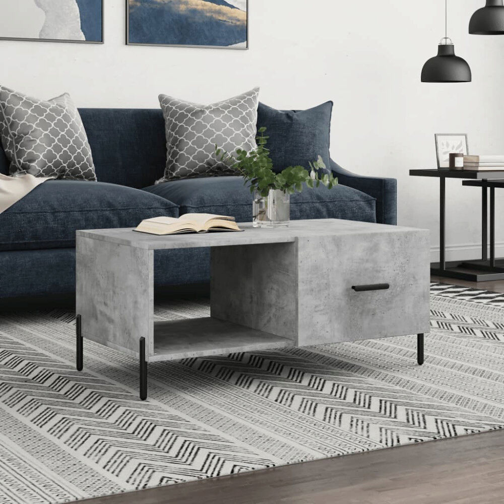 vidaXL Soffbord betonggrå 90x50x40 cm konstruerat trä