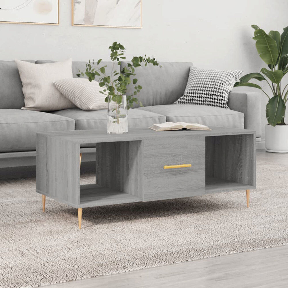 vidaXL Soffbord grå sonoma 102x50x40 cm konstruerat trä