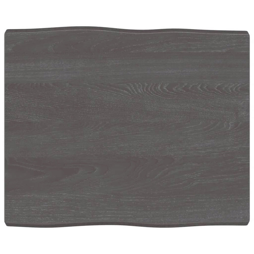 vidaXL Bordsskiva mörkbrun 60x50x(2-4) cm massivt trä levande kant
