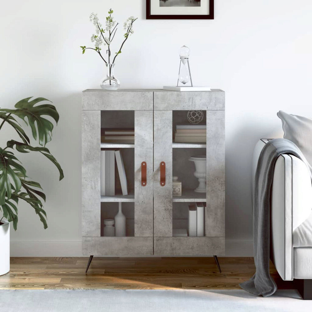vidaXL Skänk betonggrå 69,5x34x90 cm konstruerat trä
