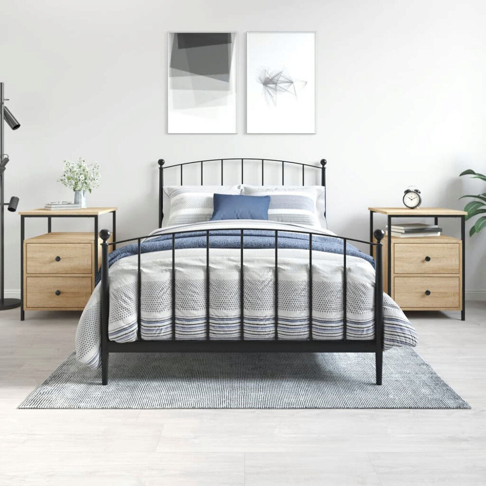 vidaXL Sängbord 2 st sonoma-ek 44x45x60 cm konstruerat trä