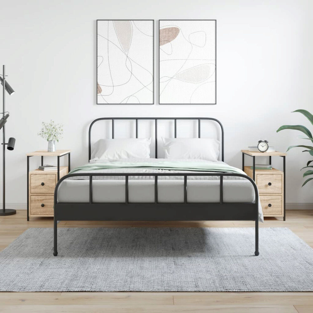 vidaXL Sängbord 2 st sonoma-ek 30x60x60 cm konstruerat trä