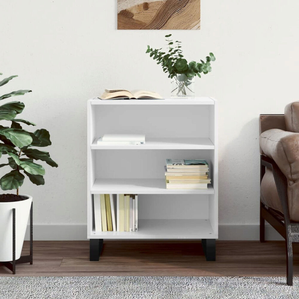 vidaXL Förvaringshylla vit högglans 57x35x70 cm konstruerat trä