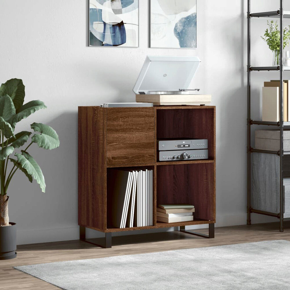 vidaXL Stereobänk brun ek 84,5x38x89 cm konstruerat trä