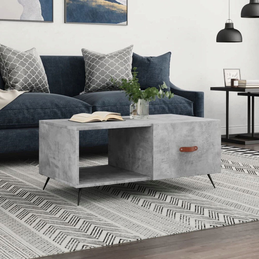 vidaXL Soffbord betonggrå 90x50x40 cm konstruerat trä