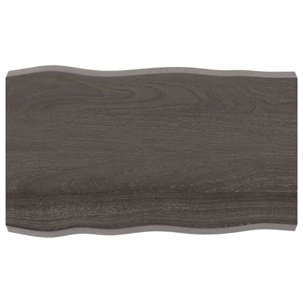 vidaXL Bordsskiva mörkbrun 100x60x(2-6) cm massivt trä levande kant