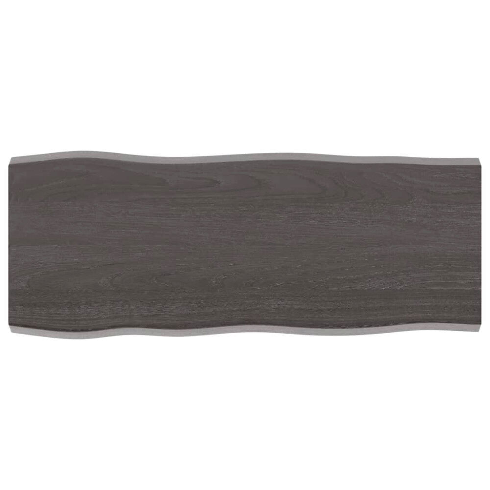 vidaXL Bordsskiva mörkbrun 100x40x(2-4) cm massivt trä levande kant