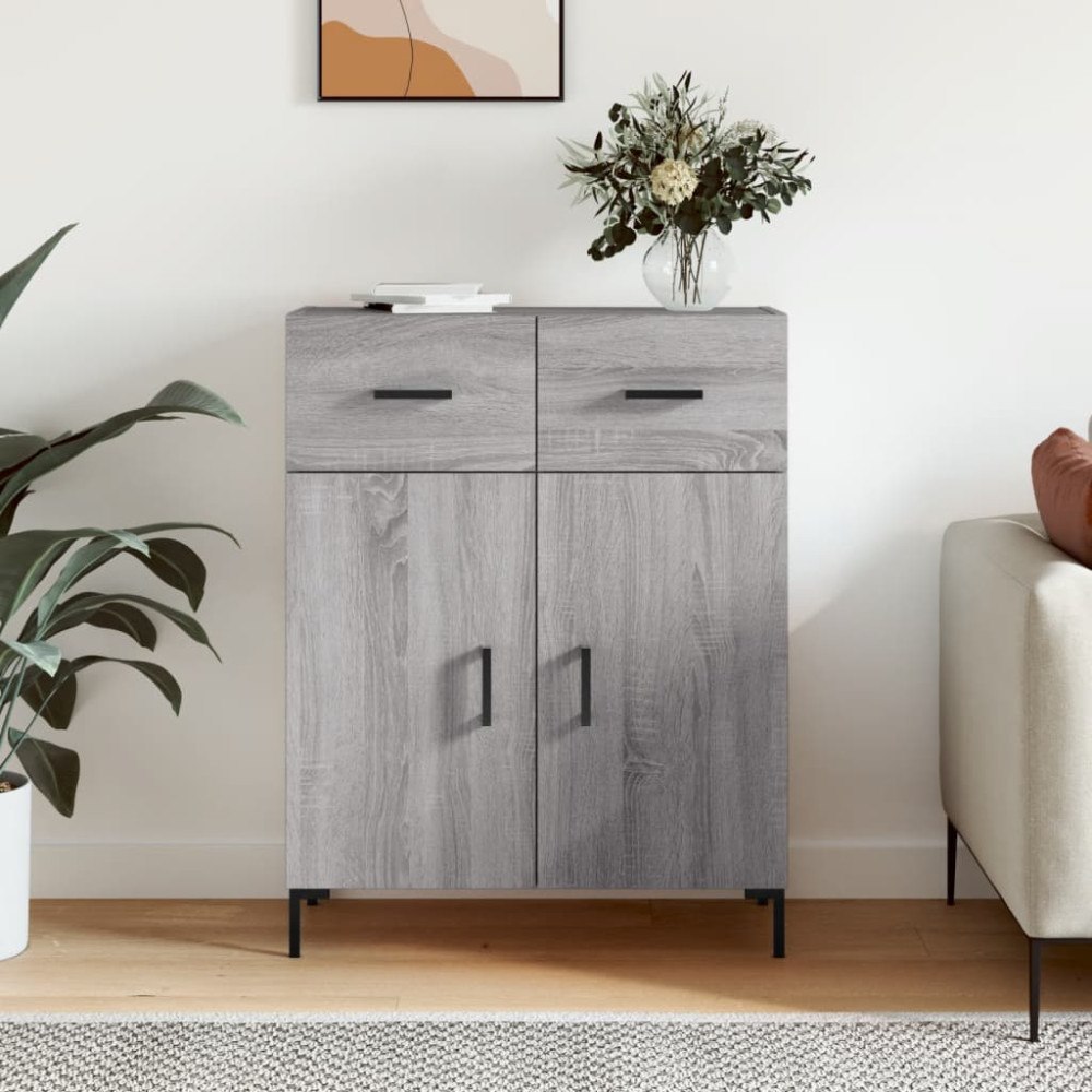 vidaXL Skänk grå sonoma 69,5x34x90 cm konstruerat trä