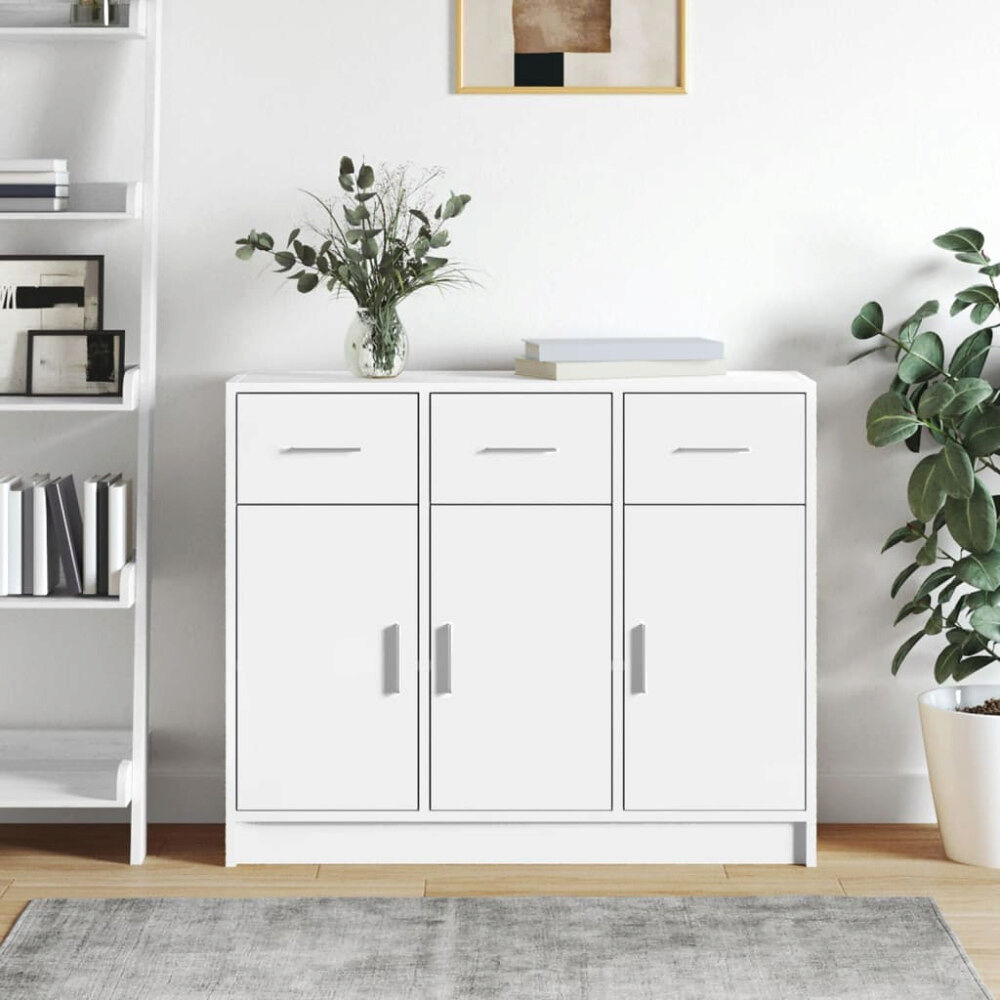 vidaXL Skänk vit 91x28x75 cm konstruerat trä