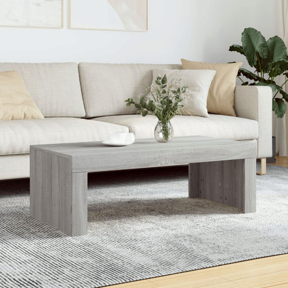 vidaXL Soffbord grå sonoma 102x50x36 cm konstruerat trä