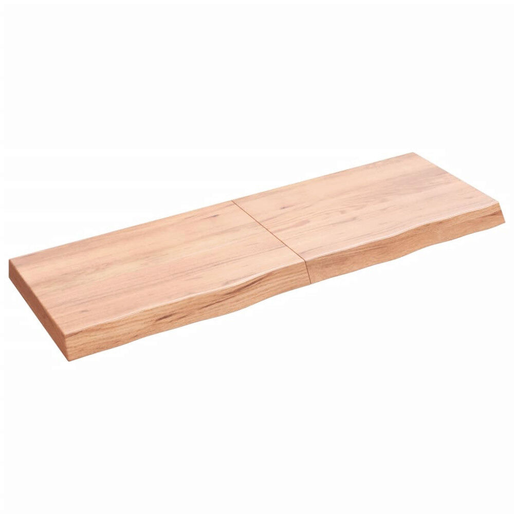 vidaXL Vägghylla ljusbrun 120x40x(2-6) cm behandlad massiv ek