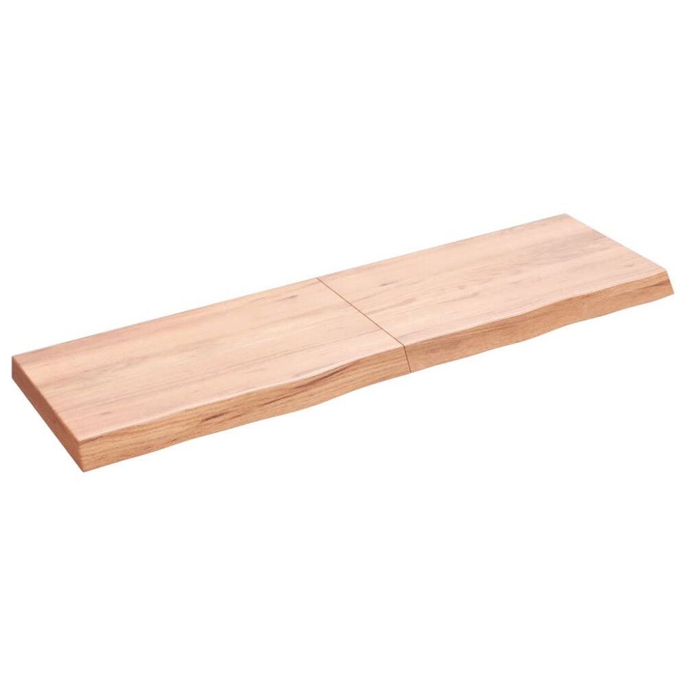 vidaXL Vägghylla ljusbrun 140x40x(2-6) cm behandlad massiv ek