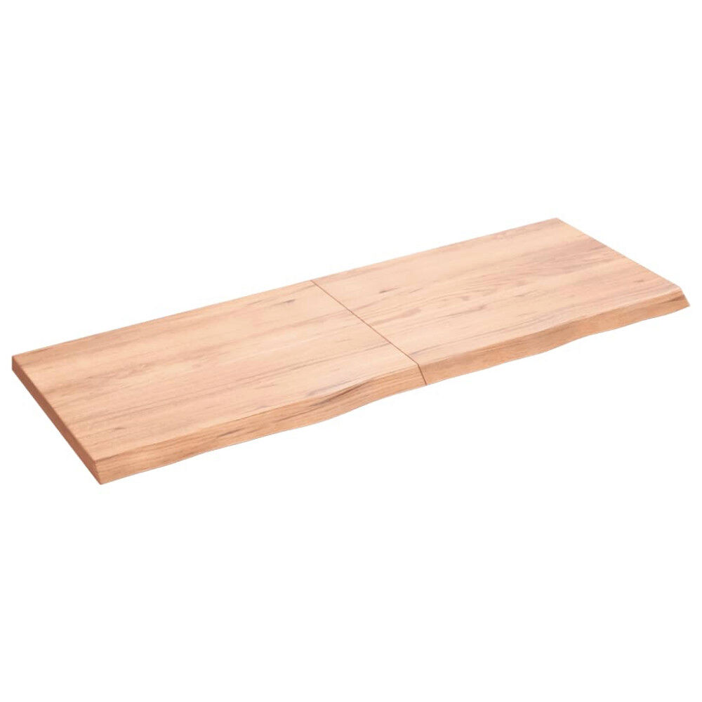 vidaXL Vägghylla ljusbrun 140x50x(2-4) cm behandlad massiv ek