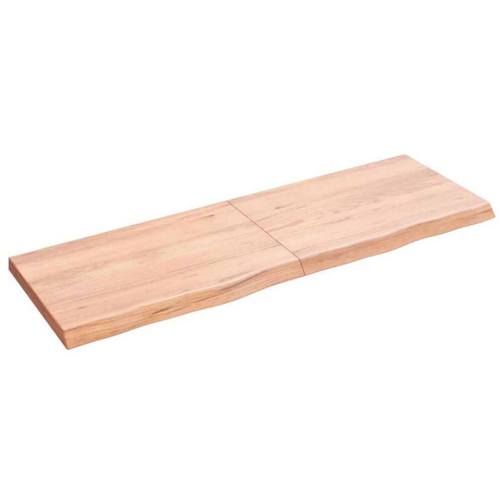 vidaXL Vägghylla ljusbrun 120x40x(2-4) cm behandlad massiv ek