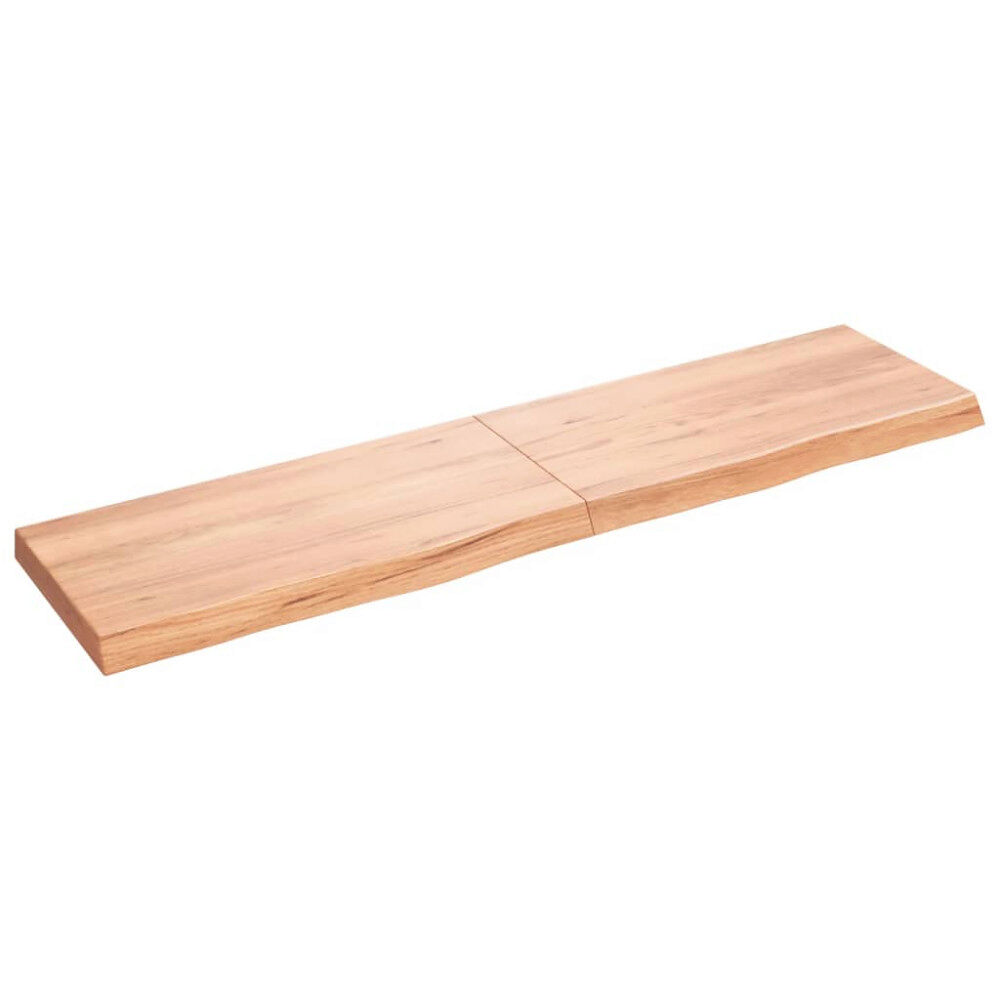 vidaXL Vägghylla ljusbrun 160x40x(2-6) cm behandlad massiv ek