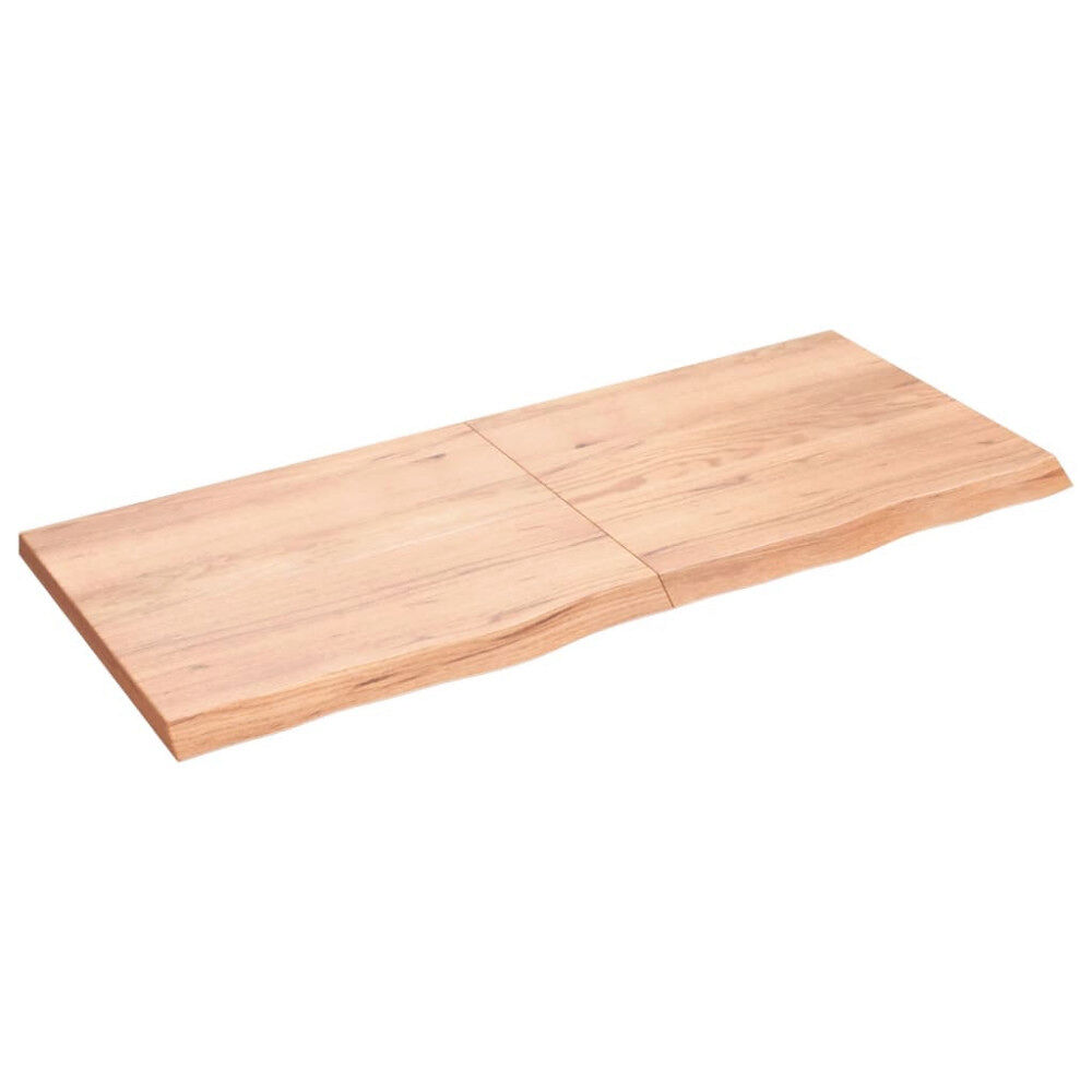 vidaXL Vägghylla ljusbrun 140x60x(2-4) cm behandlad massiv ek