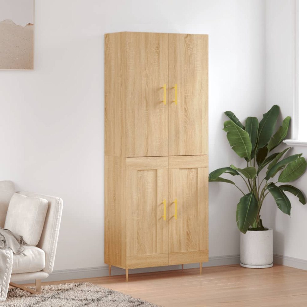 vidaXL Högskåp sonoma-ek 69,5x34x180 cm konstruerat trä